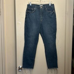 Good American Raw Hem Good Classic Jeans. Size 14/32